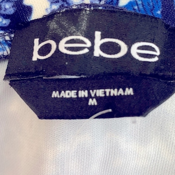 Bebe Swim Suit 1 Piece, Size M, Navy, Blue & White Print. - Picture 3 of 9